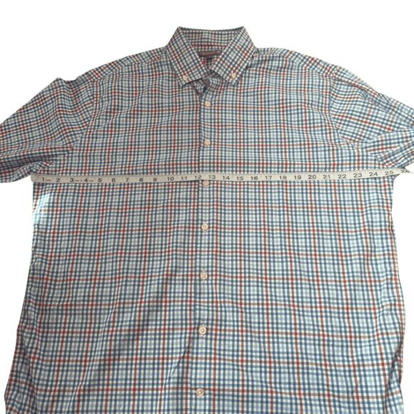 Peter Millar Men's Summer Comfort Gingham Check Button-down Shirt Blue Red XL - Picture 7 of 9